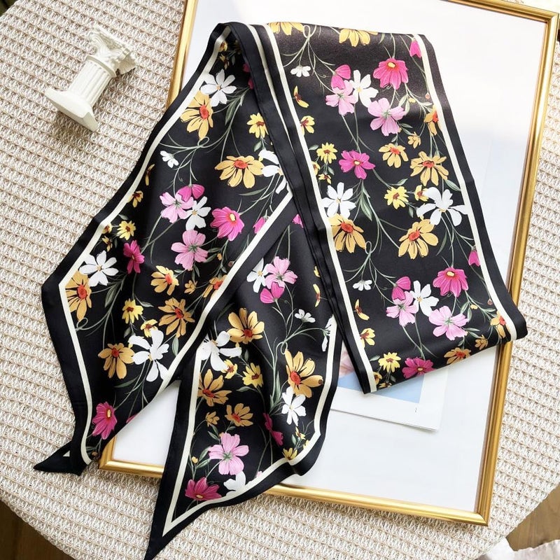 FONYVE Silk Head Scarf for Hair Fashion Headwrap for Women Lightweight Neck Tie - Image 3